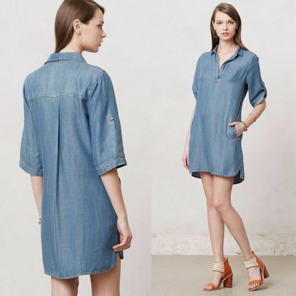 cloth & stone Dresses & Skirts - Cloth & Stone Tunic Chambray Shirt Dress HW7711